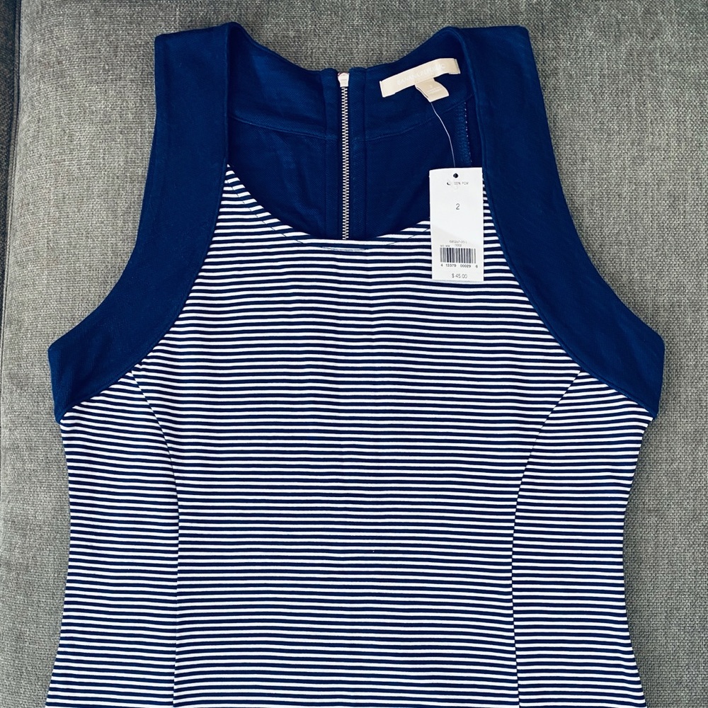 Banana Republic - Blue/White Striped Top w/ Zipper